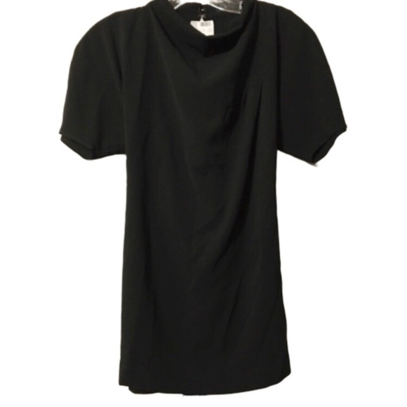 Ann Taylor Petite Mock Neck Tie Waist Tunic Black XXS NWT - Picture 2 of 9